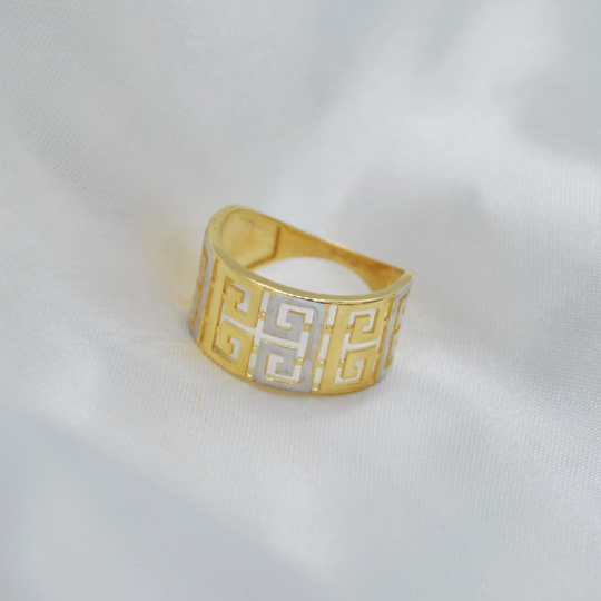 ANILLO Oro Blanco y Amarillo de 18 Kilates ajustable a la medida