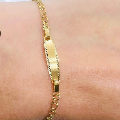 PULSERA esclava de ORO Amarillo de 18 Kilates para bebé, niño o niña