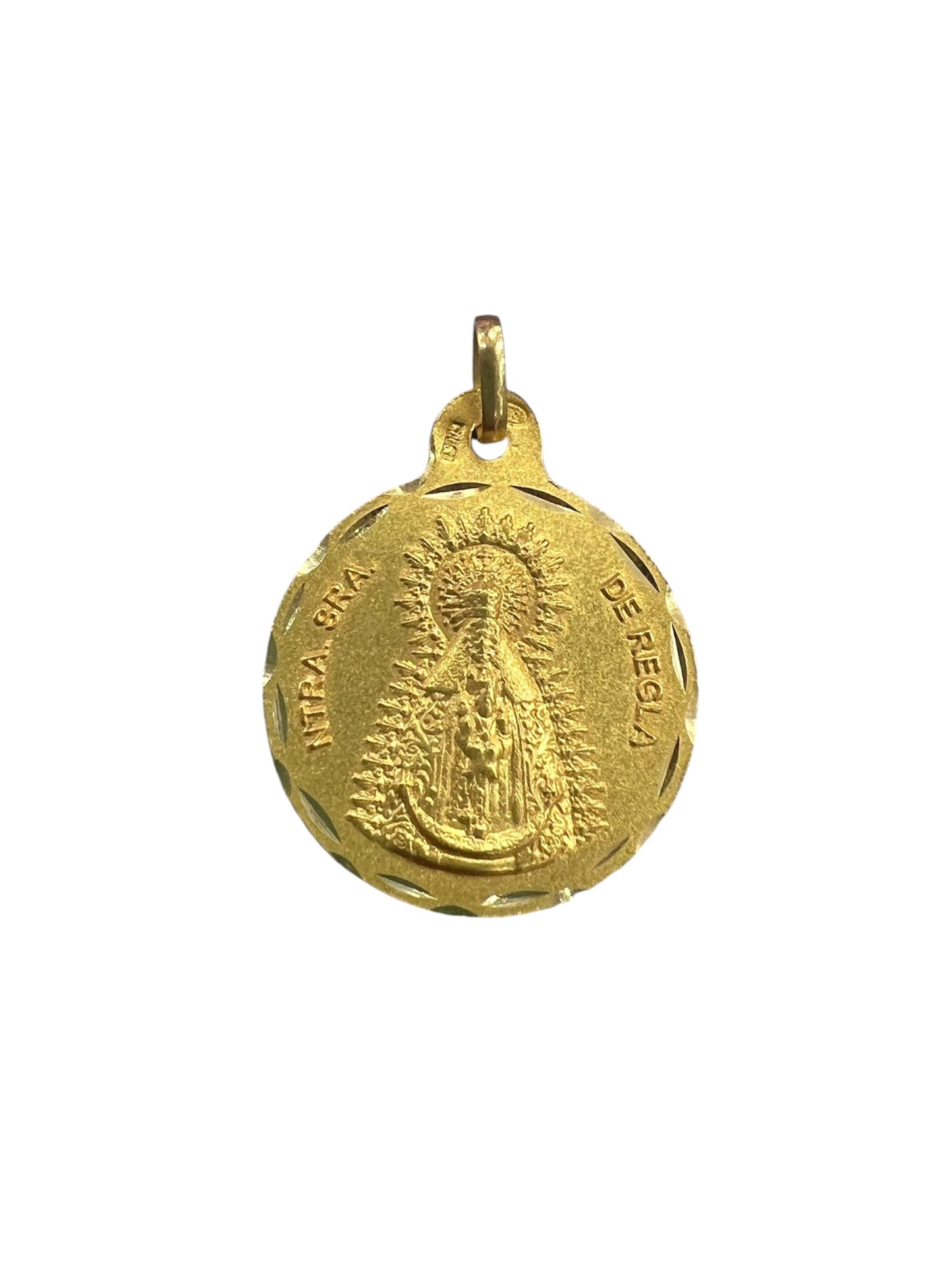 MEDALLA Virgen de la  Regla de Oro Amarillo 18 kilates