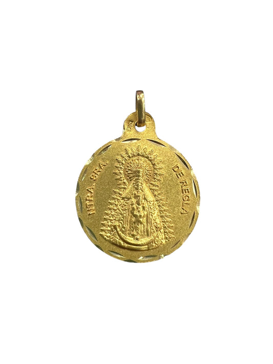 MEDALLA Virgen de la  Regla de Oro Amarillo 18 kilates