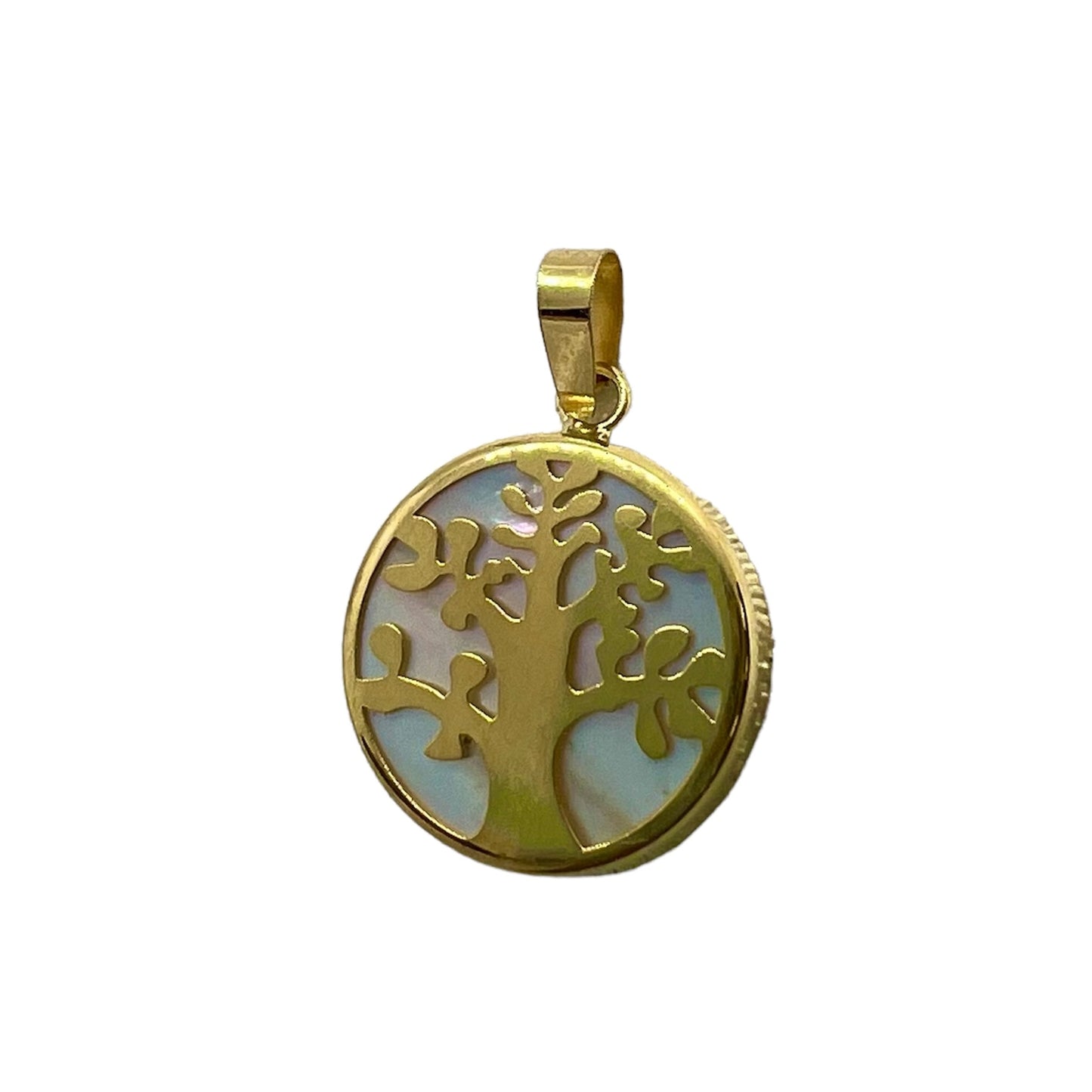 Colgante de Árbol de la Vida con Nácar y Oro Amarillo de 18 k