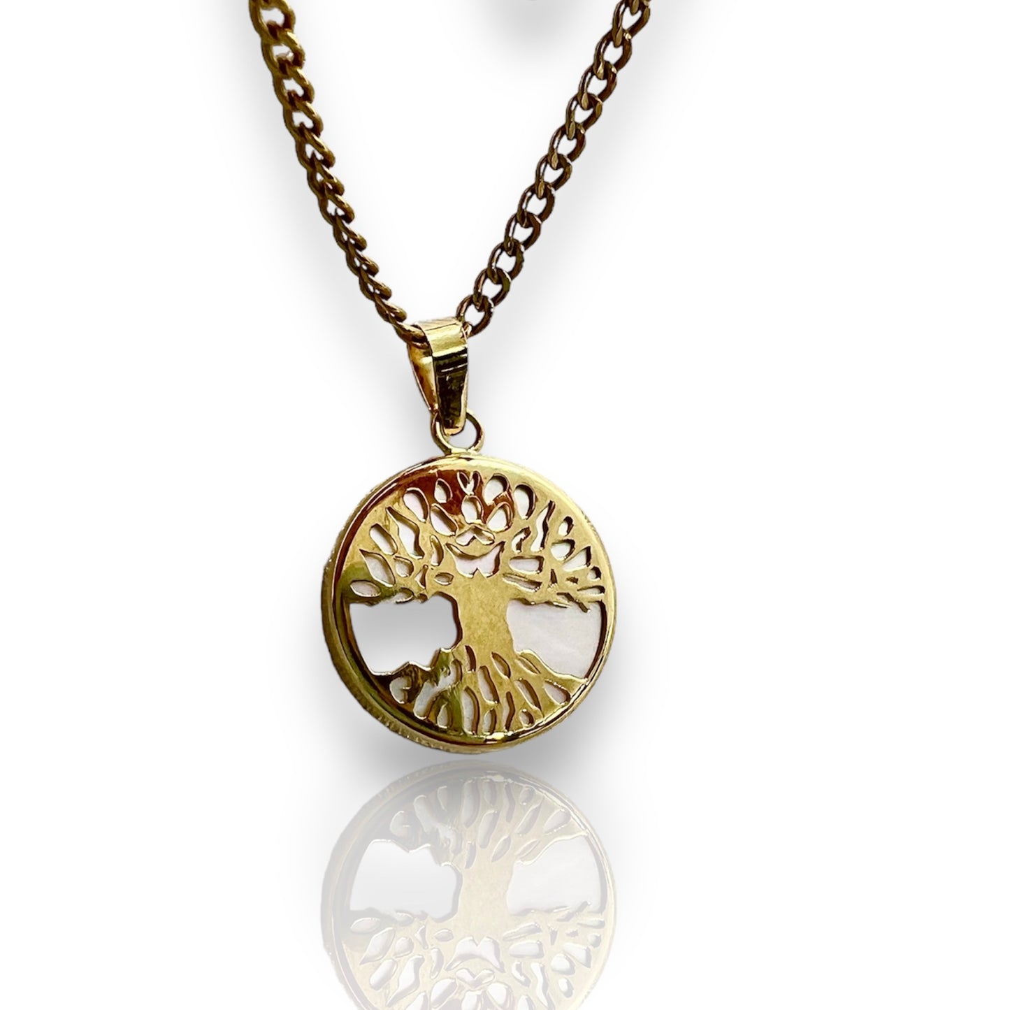 Colgante de Árbol de la Vida con Nácar y Oro Amarillo de 18 k