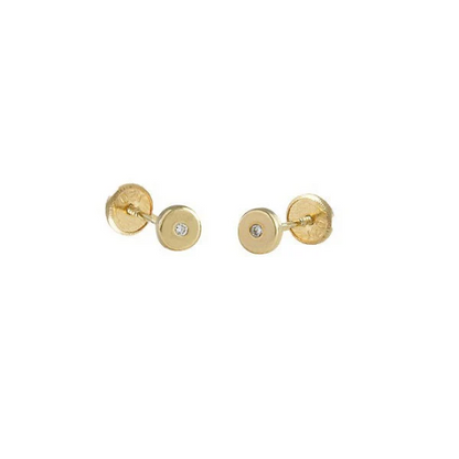 PENDIENTES De ORO y DIAMANTE 18K bebé, Su primer Diamante y oro 18k, Oro Amarillo, diferentes modelos: corazón , estrella, trébol..