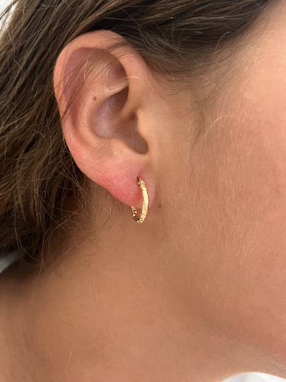 ARGOLLAS De ORO 18K, Pendientes de ORO, Aros Oro Amarillo 18k, Aretes 18 Kilates, 0.95 gramos