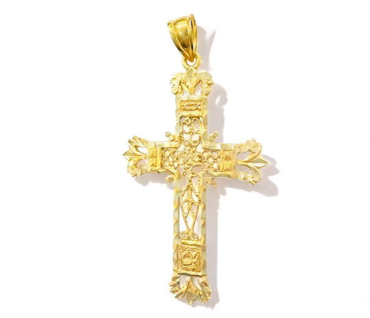 COLGANTE CRUZ Oro Amarillo 18 kilates, Colgante Crucifijo Oro Amarillo, Cruz de Jesús, Cruz de Oro de 18 kl, varios tamaños