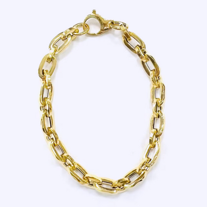 PULSERA de ORO Amarillo de 18 Kilates , Pulsera de Eslabones