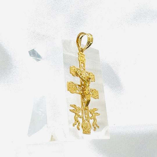 COLGANTE CRUZ de Jesús Oro Amarillo 18 kilates, Colgante Crucifijo Oro Amarillo, Cristo Oro Amarillo 18k, Colgante religioso