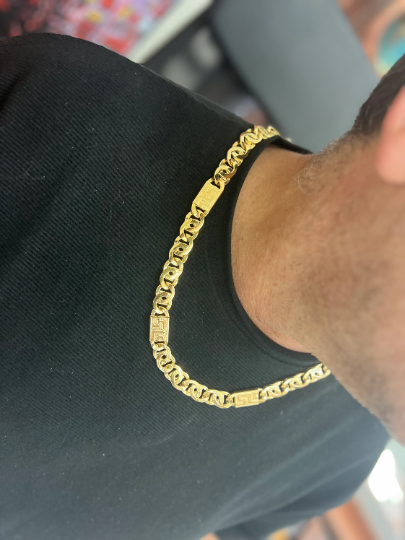 CADENA de Hombre de Oro de 18 kilates hueca con 48.75 gramos de oro, cadena de oro Amarillo de 50 cm, collar 50 cm hombre