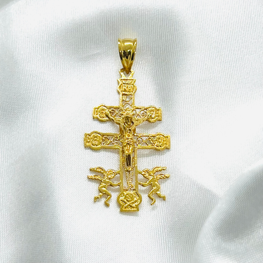 COLGANTE CRUZ de Jesús Oro Amarillo 18 kilates, Colgante Crucifijo Oro Amarillo, Cristo Oro Amarillo 18k, Colgante religioso