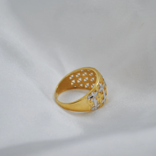 ANILLO Oro Blanco y Amarillo de 18 Kilates ajustable a la medida que desee, Anillos de 18 kilates , 3.4 gramos, Anillos de dos Oros