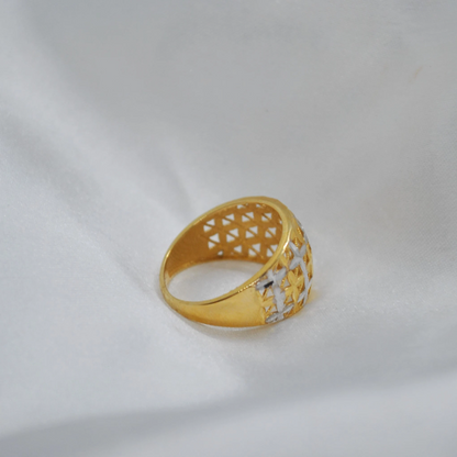 ANILLO Oro Blanco y Amarillo de 18 Kilates ajustable a la medida que desee, Anillos de 18 kilates , 3.4 gramos, Anillos de dos Oros