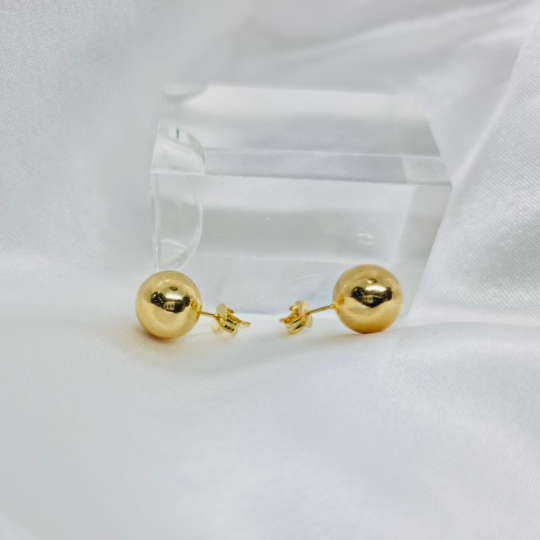 PENDIENTES De ORO 18K, Pendientes de ORO Amarillo Bolas 18 Kilates, Oro Amarillo 18k, Pendiente Niña, Pendiente Bola Mujer 18kl dorado