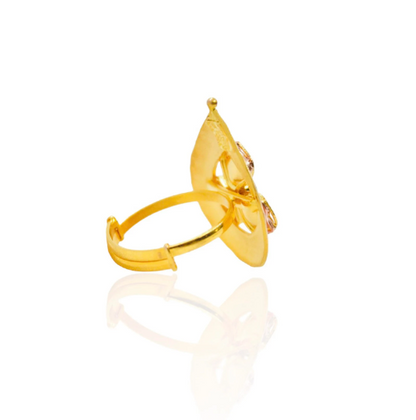 Anillo FLOR de Oro Blanco, Amarillo y rosa de 22 kilates