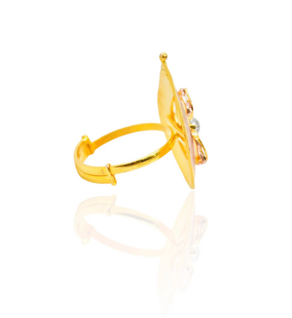 Anillo FLOR de Oro Blanco, Amarillo y rosa de 22 kilates