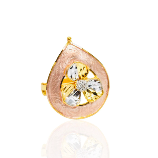 Anillo FLOR de Oro Blanco, Amarillo y rosa de 22 kilates