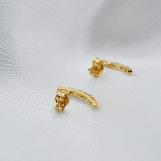 Pendientes de Oro 18 kilates y Topacios, Pendientes de oro Amarillo, Pendientes de Oro 1 gramo