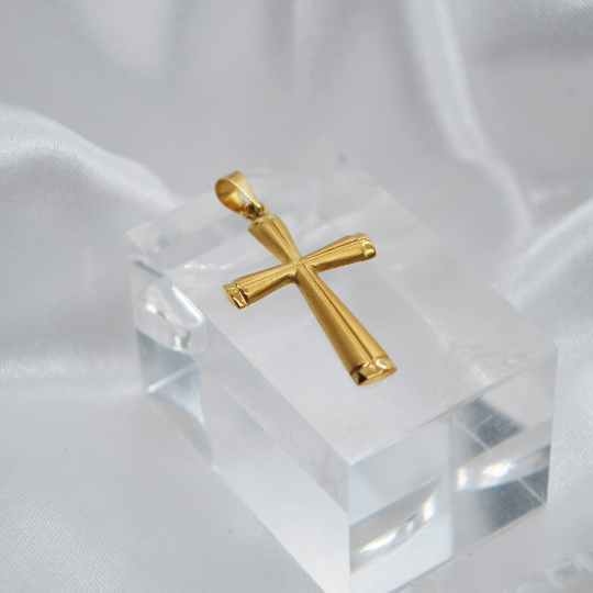 COLGANTE CRUZ de Jesús Oro Amarillo 18 kilates, Colgante Crucifijo Oro Amarillo, Cristo Oro Amarillo 18k, Colgante religioso