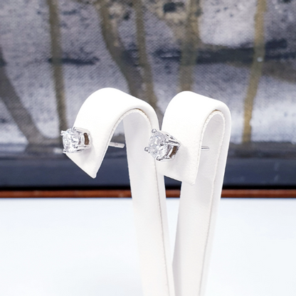 Pendientes de ORO BLANCO 18K con DIAMANTES D VS1 Con Certificado Gia