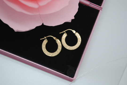 PENDIENTES De ORO 18K, Pendientes de ORO Amarillo 18 Kilates, Oro Amarillo 18k, Aretes Labrados Oro Amarillo, Pendiente Mujer 18kl dorado