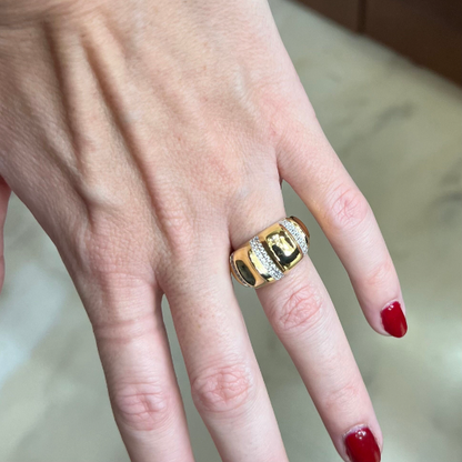 ANILLO Oro Amarillo de 18 Kilates y Circonita, ajustable a la medida que desee