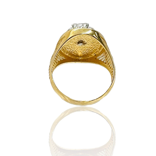 ANILLO SELLO Ovalado Cobra, Anillo Oro 18 Kilates 9.40 Gramos, Sello de Oro Amarillo  y Blanco 18 Kilates, Talla ajustable