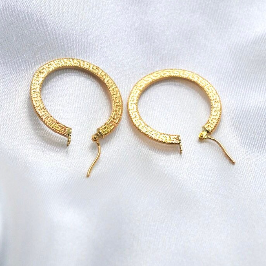 PENDIENTES De ORO 18K, Pendientes de ORO Amarillo 18 Kilates, Oro Amarillo 18k, Aretes Labrados Oro Amarillo, Pendiente Mujer 18kl dorado