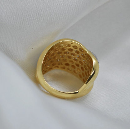 ANILLO Oro Amarillo de 18 Kilates y Circonita, ajustable a la medida que desee, Anillos de 18 kilates , 7.45 gramos, Anillo de Oro y piedras