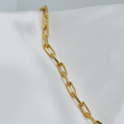 CADENA de ESLABONES en Oro Amarillo 18 kilates, Collar de 18 kilates, 50 cm, 6.70 gramos, Cadena para Hombre o Mujer en Oro de 18 kilates