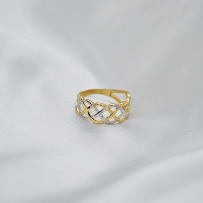 ANILLO Oro Blanco y Amarillo de 18 Kilates ajustable a la medida que desee, Anillos de 18 kilates , 2.25 gramos, Anillos de dos Oros