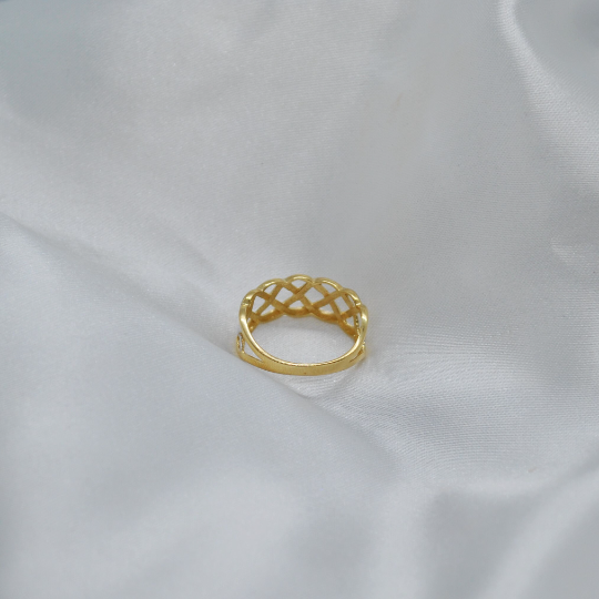 ANILLO Oro Blanco y Amarillo de 18 Kilates ajustable a la medida que desee, Anillos de 18 kilates , 2.25 gramos, Anillos de dos Oros