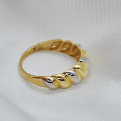 ANILLO Oro Blanco y Amarillo de 18 Kilates ajustable a la medida que desee, Anillos de 18 kilates , 2.5 gramos, Anillos de dos Oros