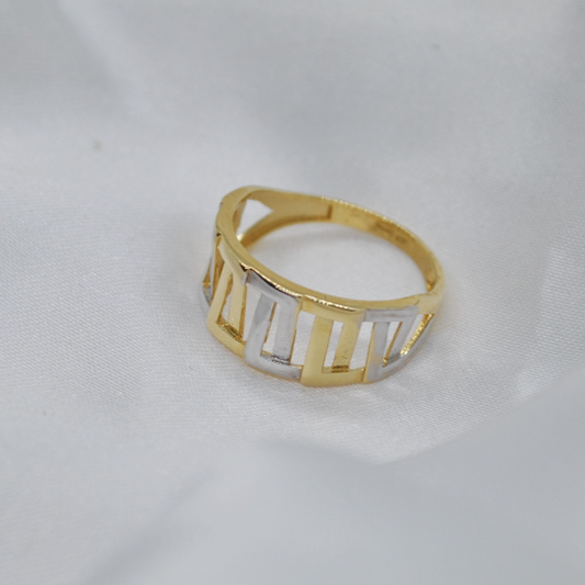 ANILLO Oro Blanco y Amarillo de 18 Kilates ajustable a la medida que desee, Anillos de 18 kilates , 2.65 gramos, Anillos de dos Oros