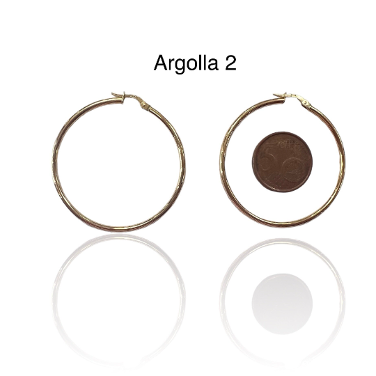 ARGOLLAS LISAS de ORO Amarillo de 18 kilates, Aros en 2 tamaños, Aretes, Pendientes de Oro Amarillo 18kl, Gramos: 1.5/ 2.8