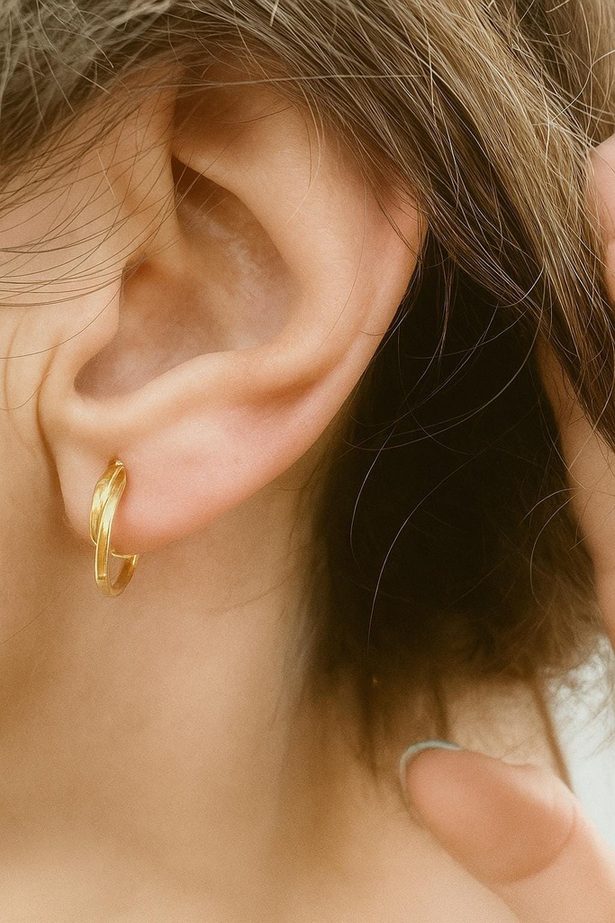 ARGOLLAS Dobles de Oro 18K, Pendientes de ORO Amarillo 18 Kilates