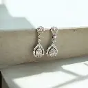 PENDIENTES De BRILLANTES  Gotas Colgantes de Oro Blanco de 18 kilates