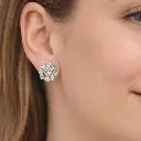 PENDIENTES de Flor con Brillantes y Oro de 18 kilates