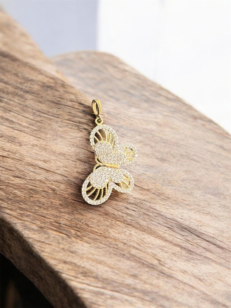 COLGANTE MARIPOSA con Circonitas montado en Oro Amarillo y Blanco de 18 kilates 