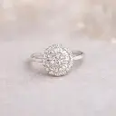 ANILLO DIAMANTES Oro Blanco 18 k, Brillantes redondos y baguette