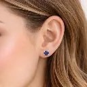 PENDIENTES de Oro Blanco de 18 kilates con Zafiros y Brillantes