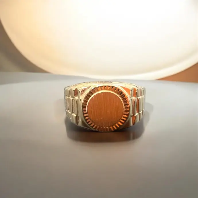 ANILLO SELLO Oro Amarillo 18 kilates, Anillo Oro 18k 4.9 Gramos, Sello de Oro Amarillo