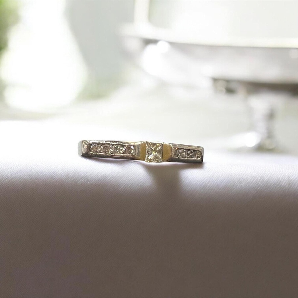 ANILLO Combinación de BRILLANTES Oro Blanco MUJER, Anillo Compromiso Oro Brillantes, Anillo Oro 18 Kilates