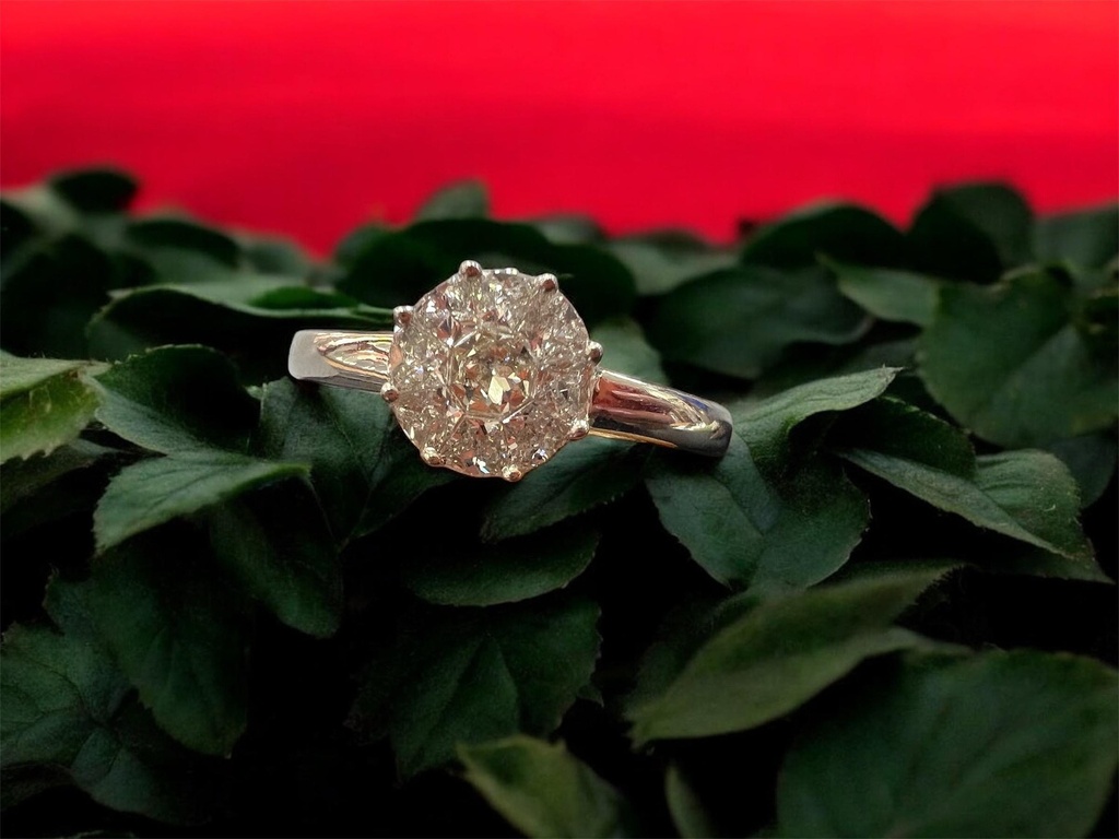 ANILLO SOLITARIO BRILLANTES, Oro Blanco 18 kilates, Anillo Compromiso Oro Brillantes