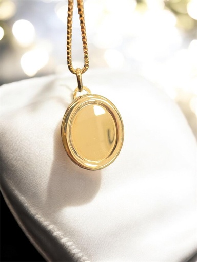 [C0 134] Colgante CHAPA de Oro amarillo de 18 kilatesCOLGANTE Chapa de Oro amarillo de 18 kilates Ovalada