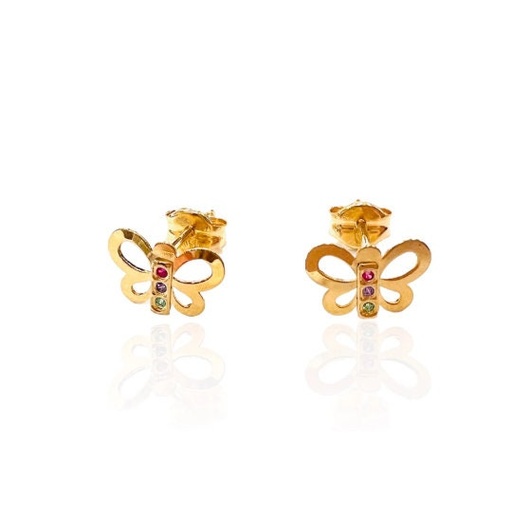 [P 40] PENDIENTES Niña MARIPOSA  De ORO 18K y Topacios, Pendientes de Oro Amarillo 18, Oro 18k, Pendientes Oro 18, Pendiente Niña 18kl