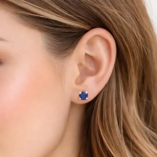 PENDIENTES de Oro Blanco de 18 kilates con Zafiros 