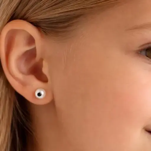 [N 26] PENDIENTES De PERLAS Cultivas  de río Blancas con Zafiro, palo y cierre de Oro Amarillo 18K, Pendiente de Oro con cierre de rosca